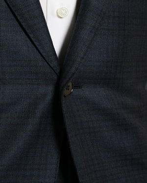 Blue and Grey Trofeo Wool Plaid Suit