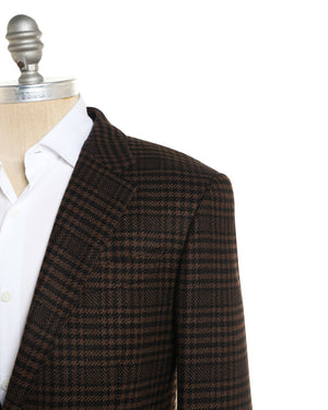 Brown and Black Cashmere Blend Plaid Sportcoat