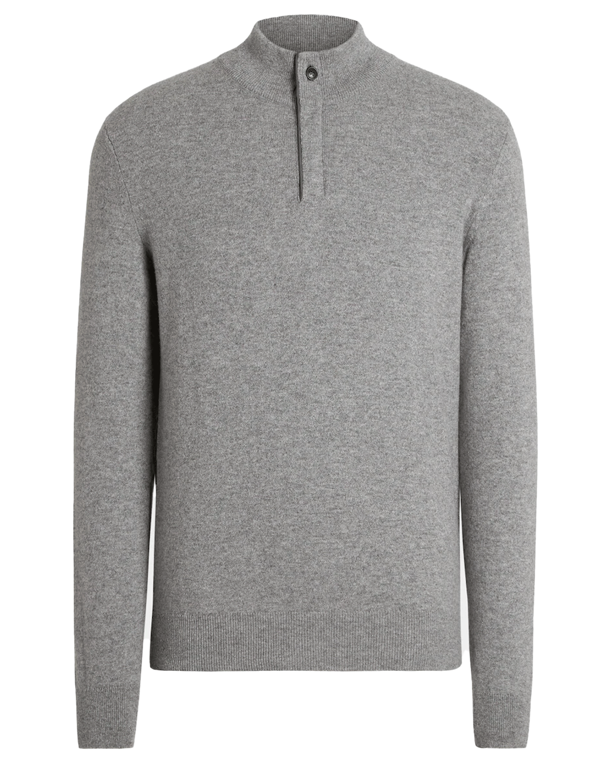 Grey Oasi Cashmere Zip Mock Sweater