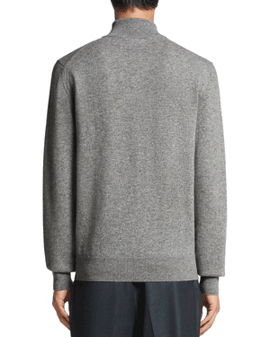 Grey Oasi Cashmere Zip Mock Sweater