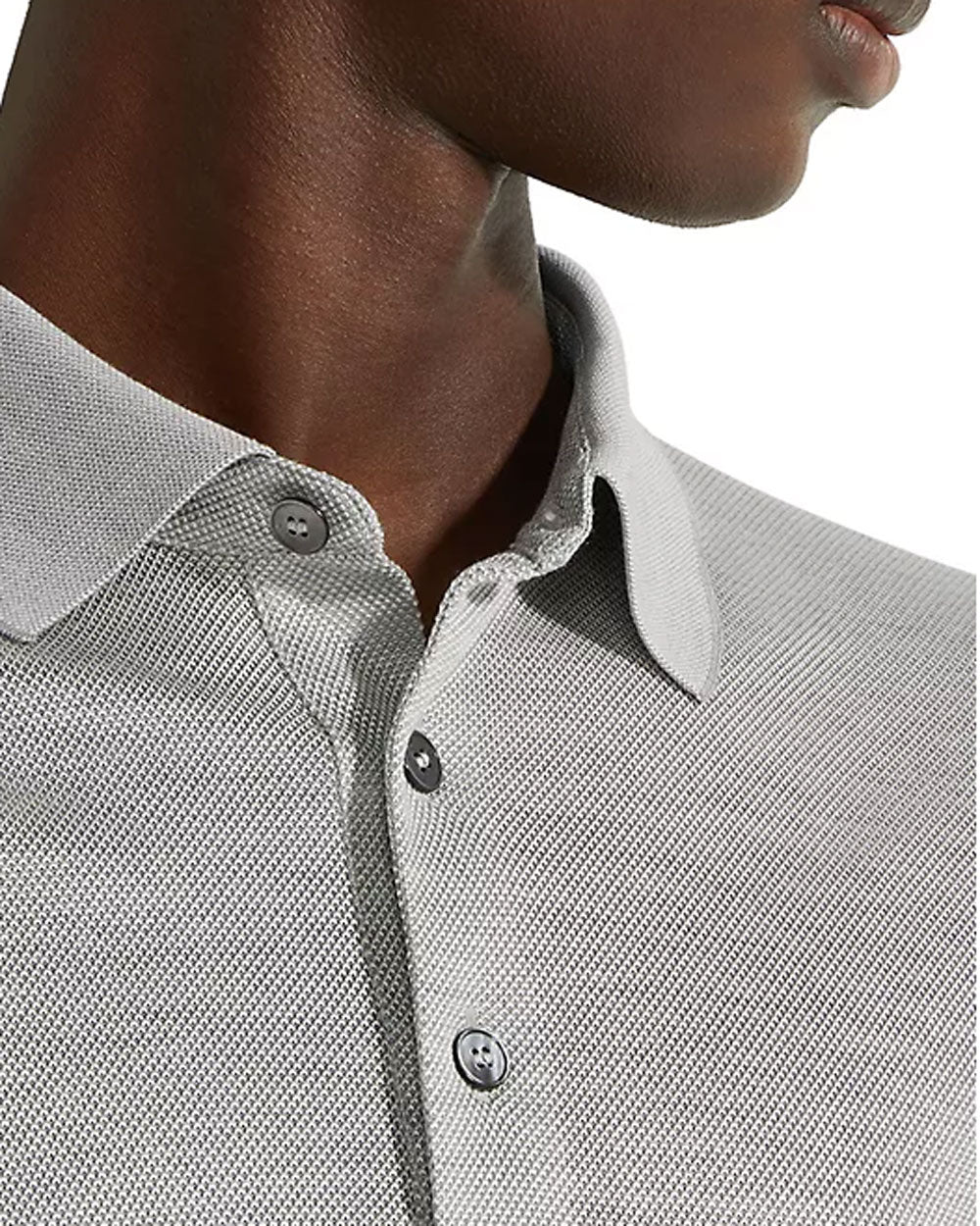 Grey Three Button Polo