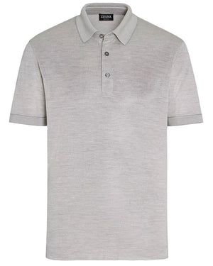 Grey Three Button Polo