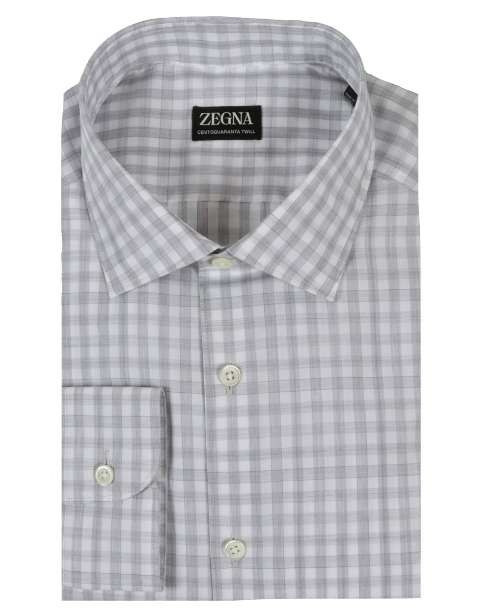 Grey Twill Check Sportshirt