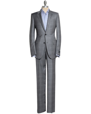 Grey Wool Tonal Plaid Trofeo Suit