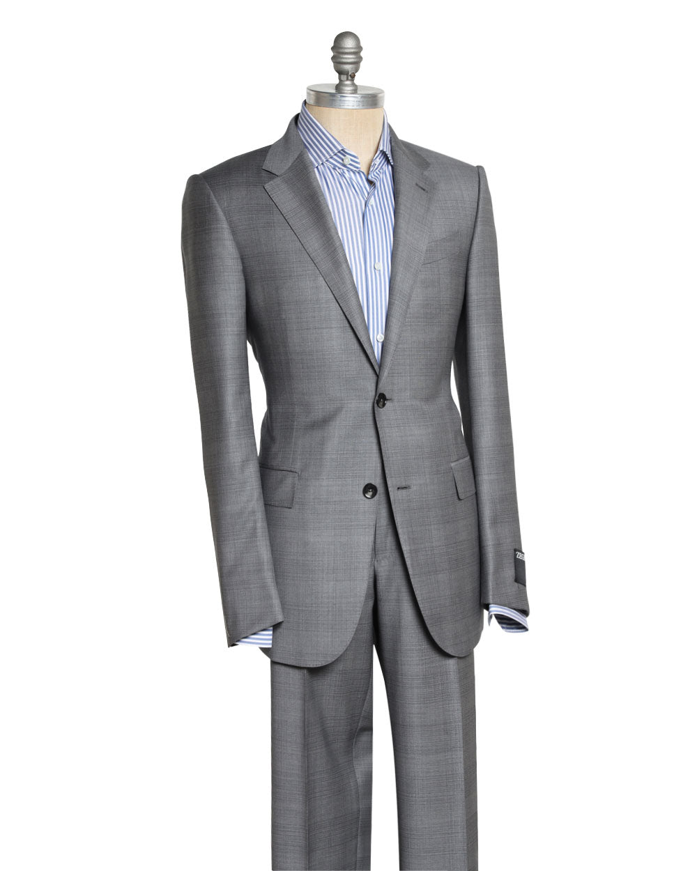 Grey Wool Tonal Plaid Trofeo Suit