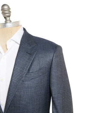 Light Blue and Navy Cashmere Blend Plaid Sportcoat