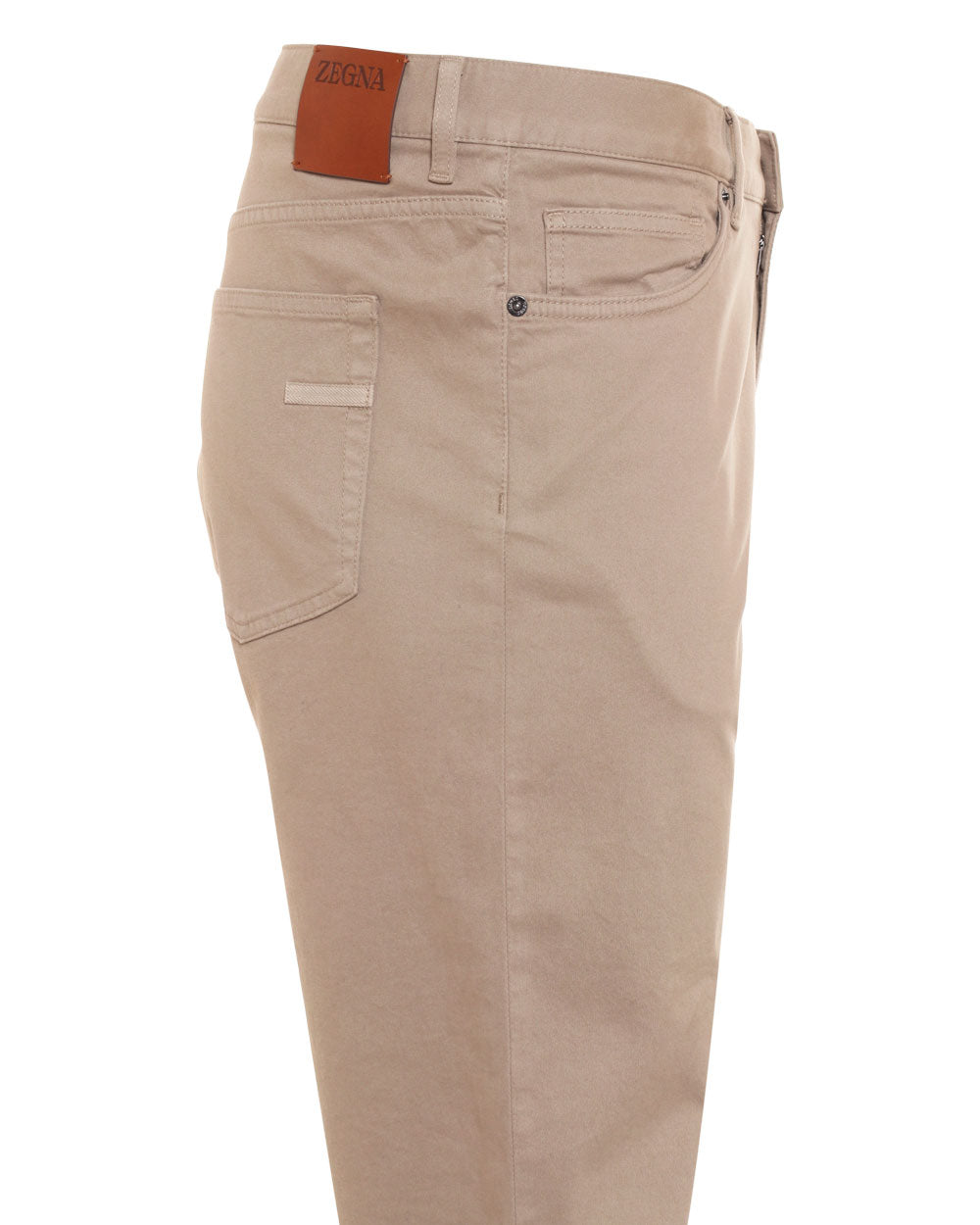 Light Taupe Cotton Blend Casual Pant