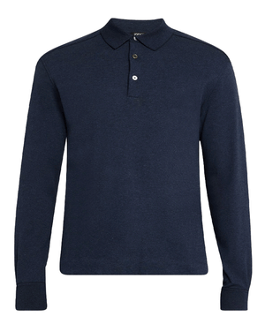 Navy Blue Long Sleeve Polo