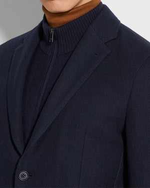 Navy Textured Jersey Sportcoat