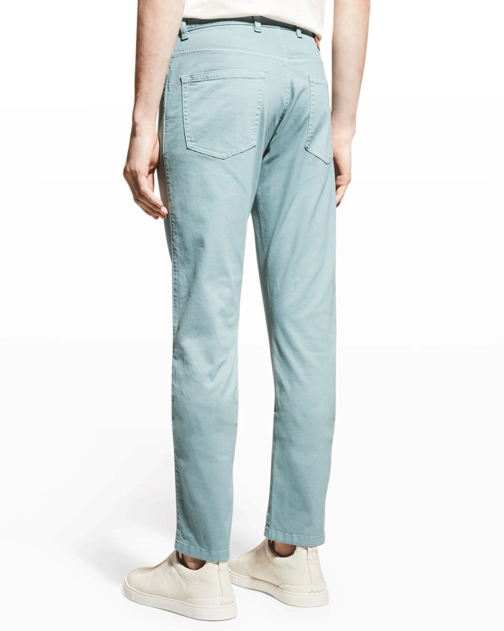 Seafoam Gabardine Slim Fit Denim