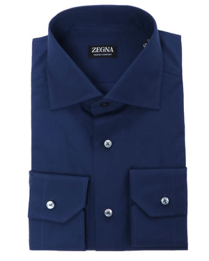 Solid Navy Dress Shirt