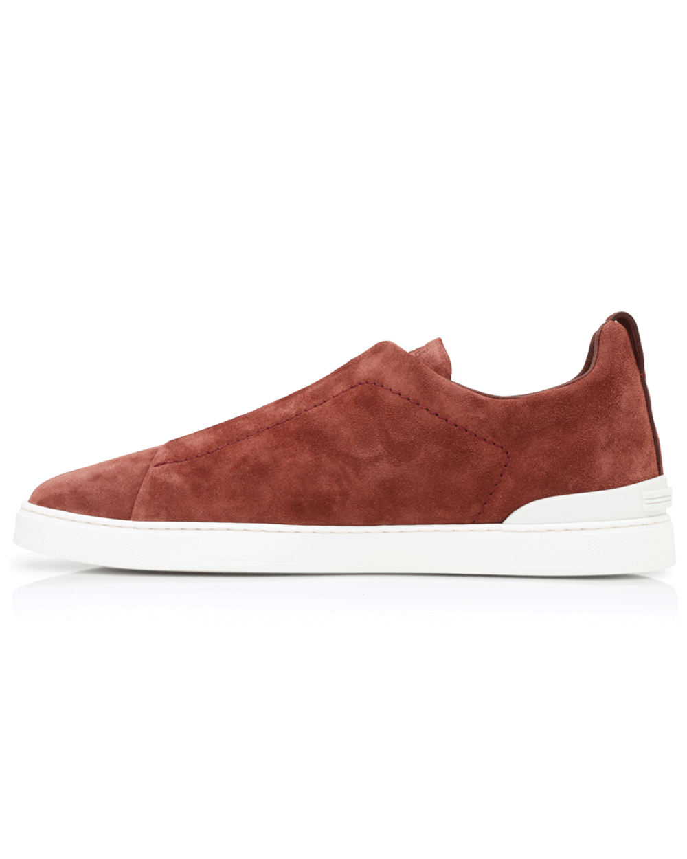 Suede Triple Stitch Sneaker in Dark Blush