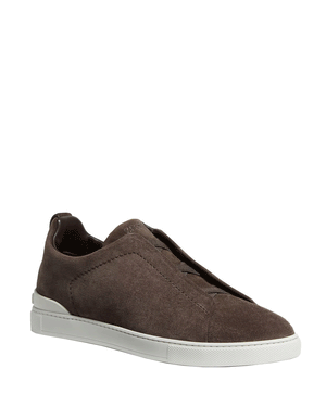 Suede Triple Stitch Sneakers in Mocha