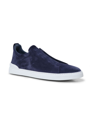 Utility Suede Triple Stitch Sneakers in Blue
