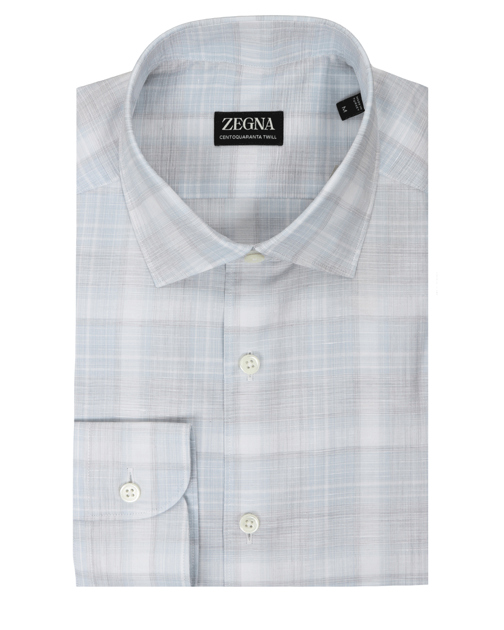 White and Blue Overcheck Sportshirt