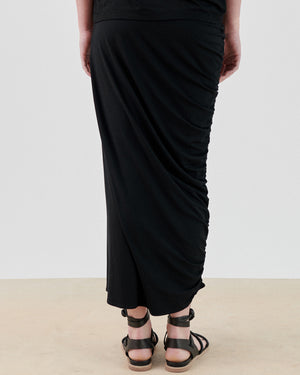 Black Jersey Ruched Lui Skirt