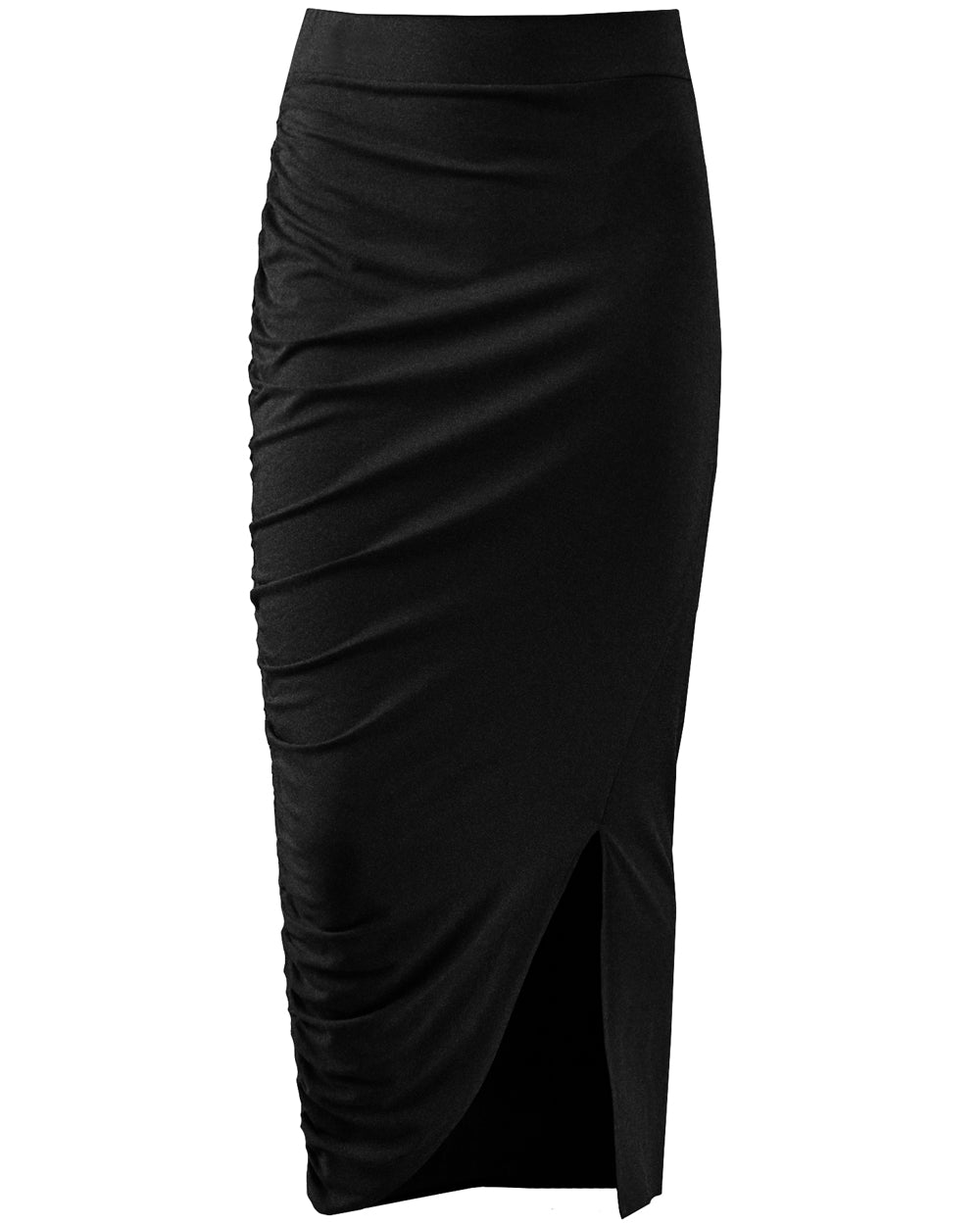 Black Jersey Ruched Lui Skirt