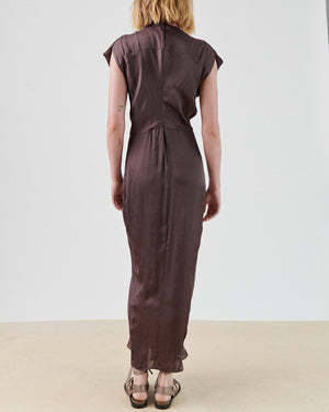 Chocolate Recy Drift Omi Wrap Dress