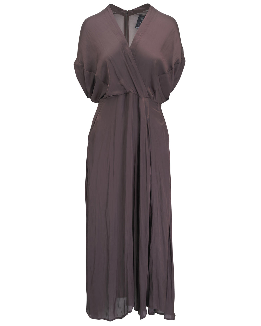 Chocolate Recy Drift Omi Wrap Dress