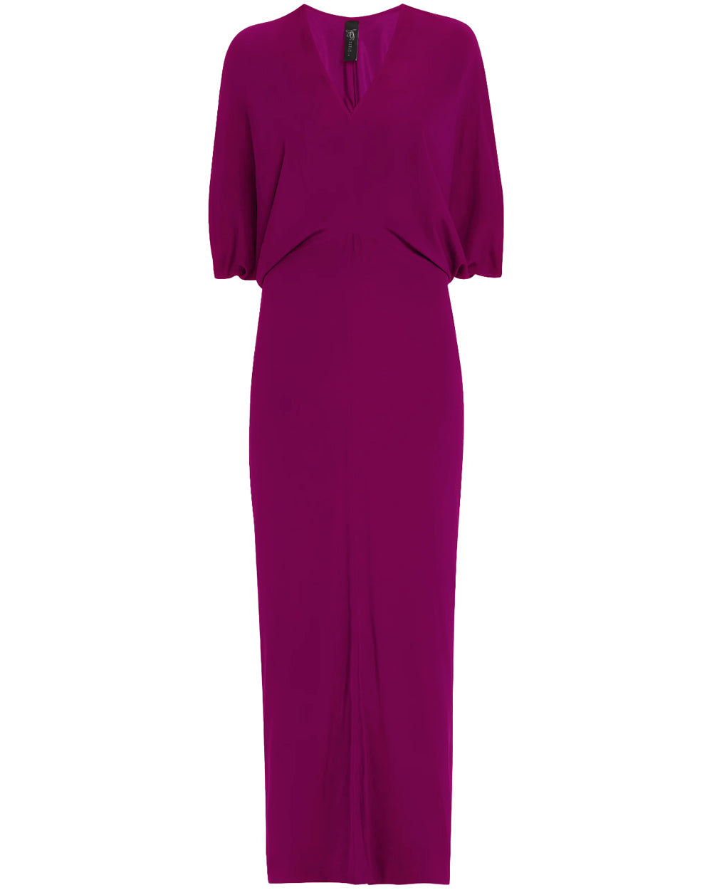 Magenta Silk Charmeuse Long Reni Dress