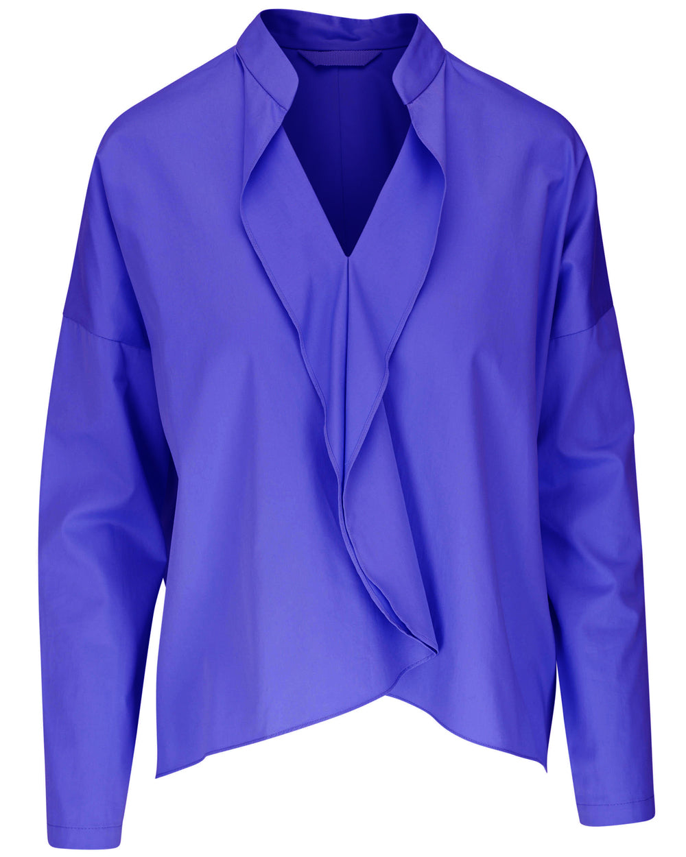 Ultra Violet Silk Charmeuse Long Sleeve Fin Gaban Shirt