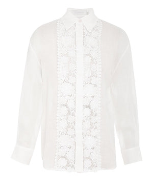 Ivory Raie Lace Flower Shirt