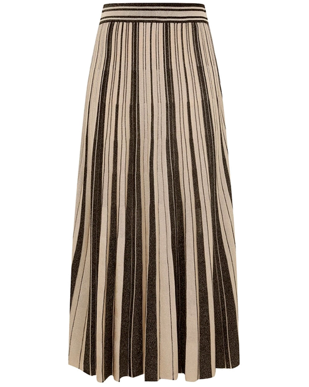 Black and Gold Metallic Stripe Story Skirt