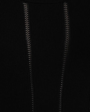 Black Luminosity Knit Panel Mini Dress