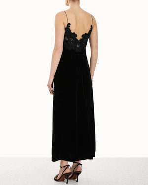 Black Sensory Velvet Slipper Dress