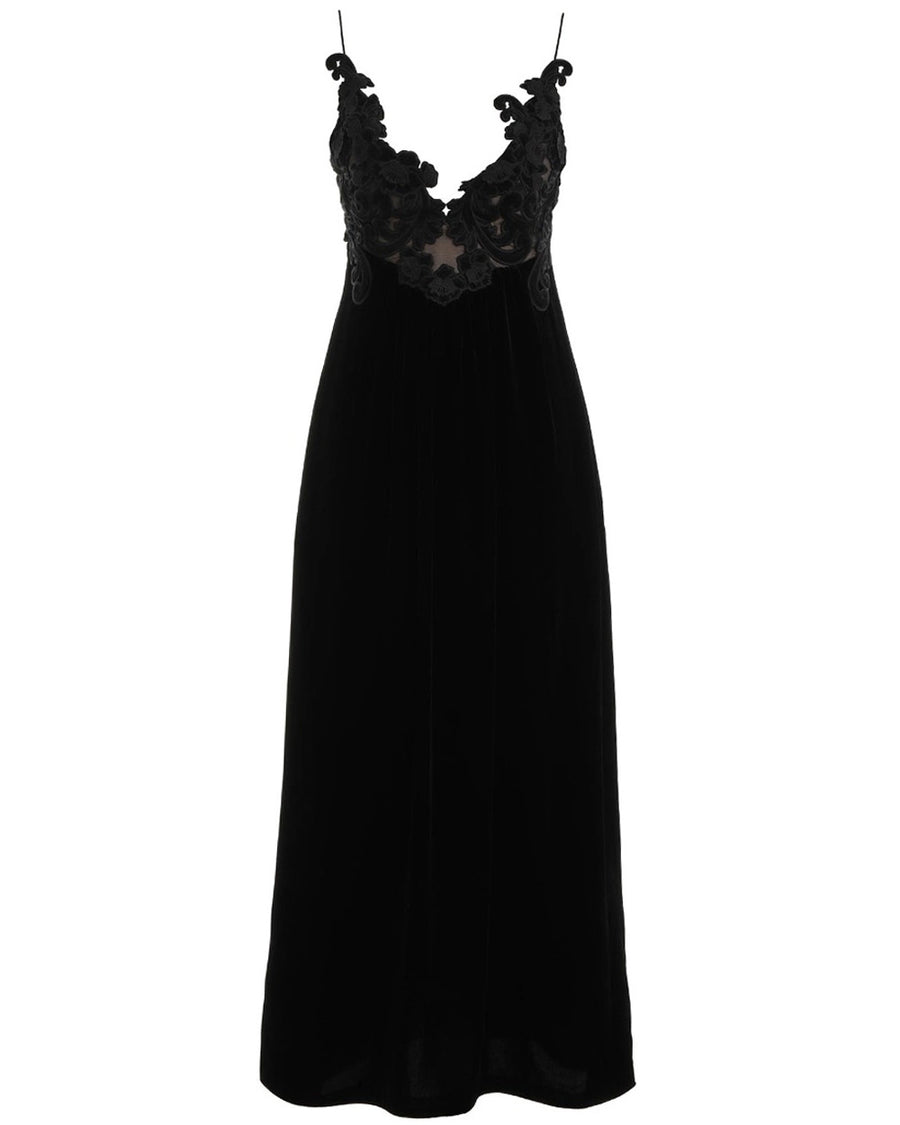Black Sensory Velvet Slipper Dress