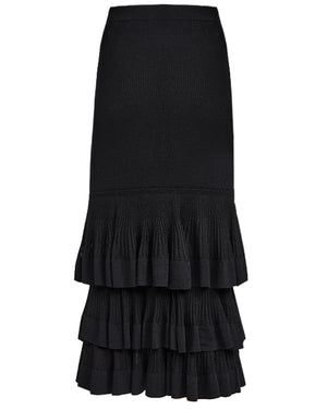 Black Story Ruffle Skirt