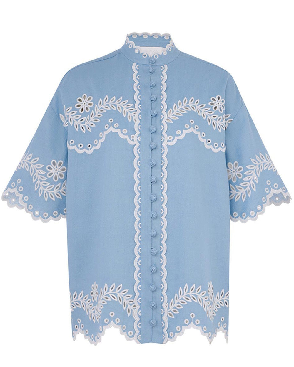 Blue Embroidered Junie Shirt