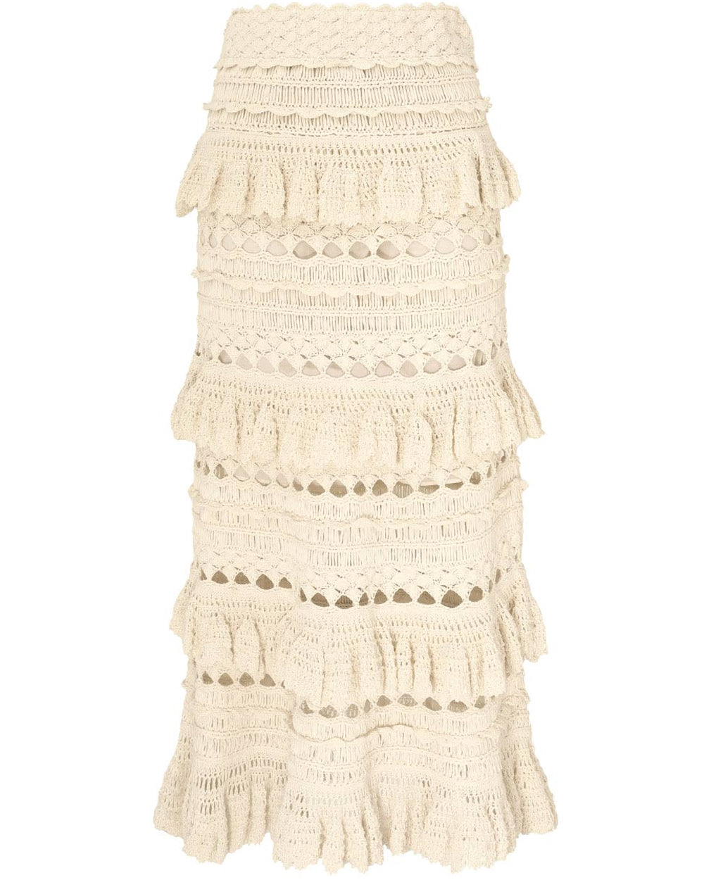 Cream Crochet Waverly Midi Skirt