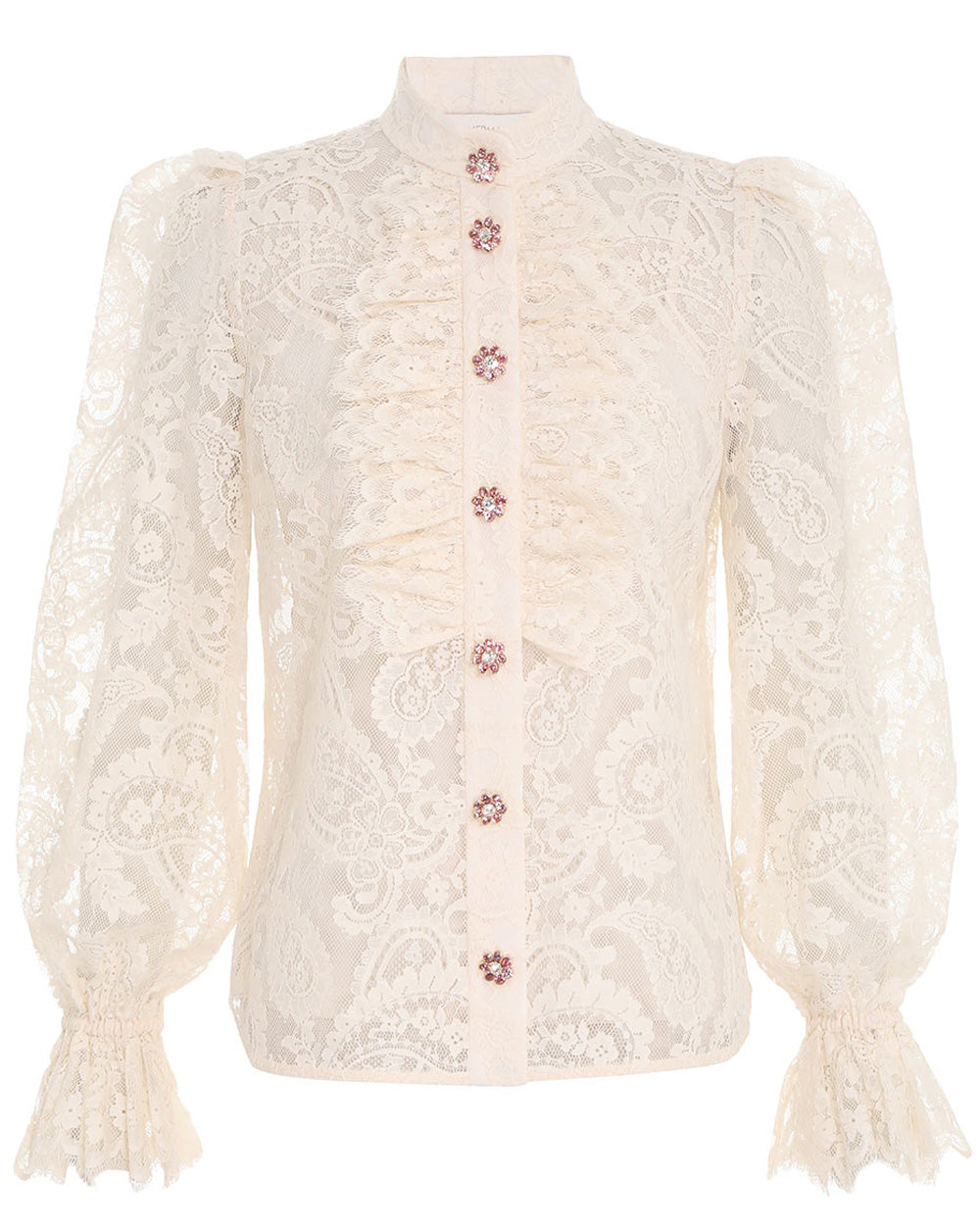 Zimmermann Cream Lyrical Lace Blouse – Stanley Korshak