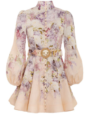 Dreamy Floral Lyrical Buttoned Mini Dress