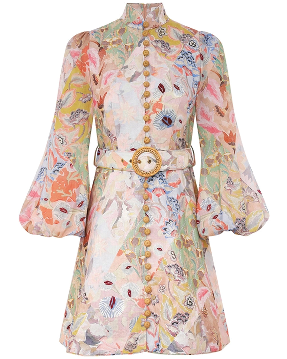 Zimmermann Floral Illustration Belted Mini Dress – Stanley Korshak