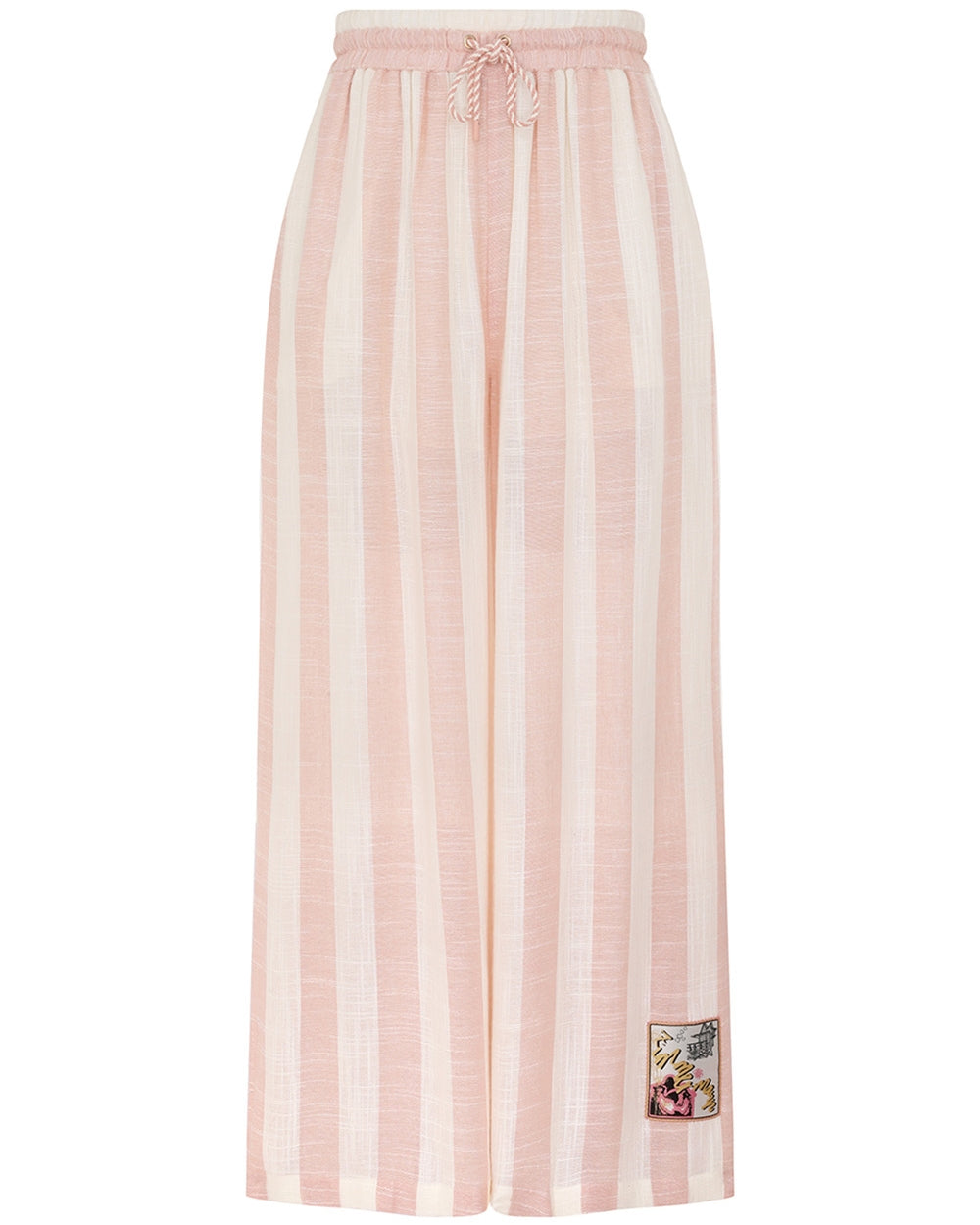 Pink and Cream Acacia Wide Leg Pant