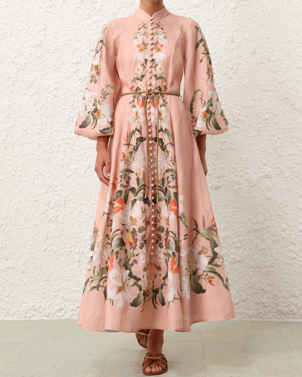 Pink Palm Lexi Long Billow Dress
