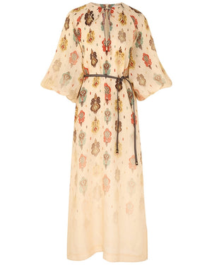 Tan Ikat Wylie Midi Dress