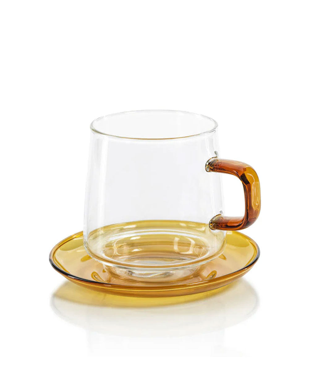 Baglioni Glass Tea and Coffee Cup with Amber