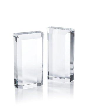 Claire Crystal Glass Bookends