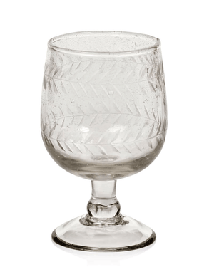 Handmade Etched White Wine Glass