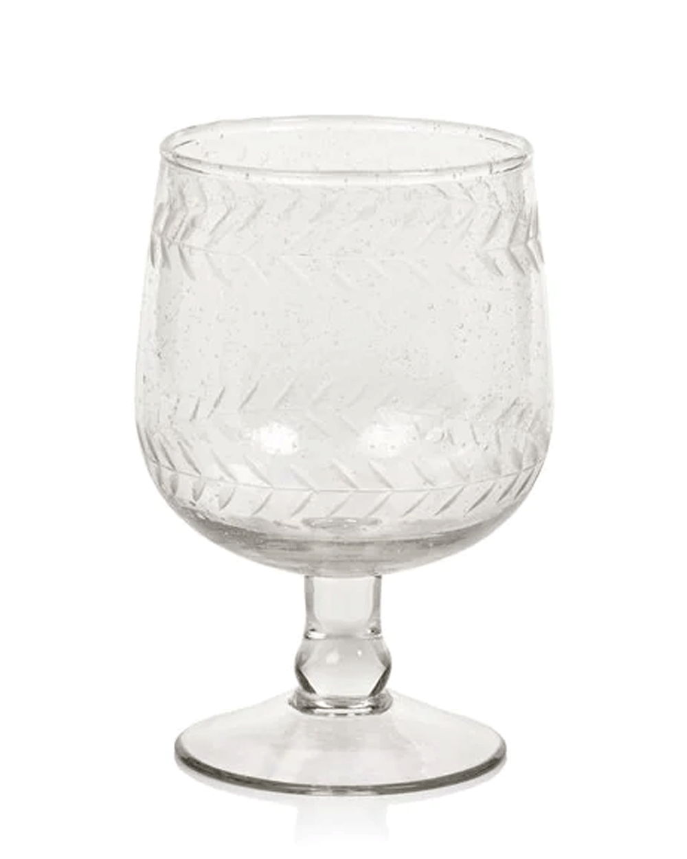 Handmade Etched Red Wine Glass