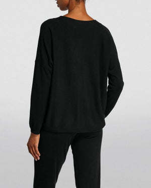 Black Bailey V Neck Sweater