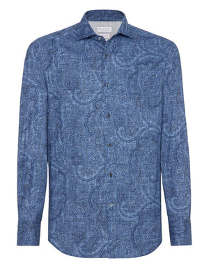 Blue Paisley Sportshirt