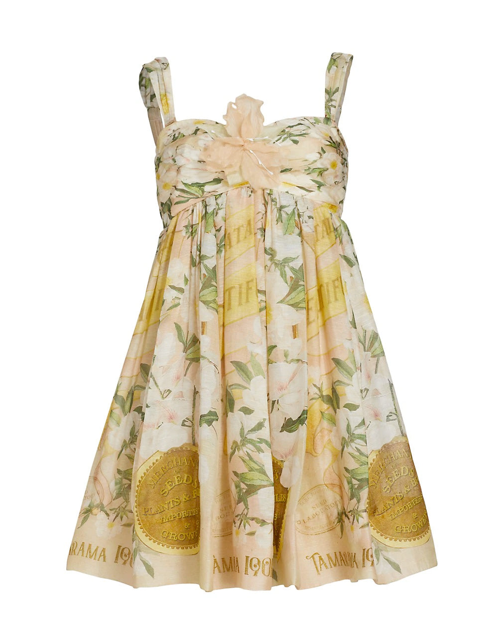 Blush Garden Coaster Strapless Ruched Mini Dress