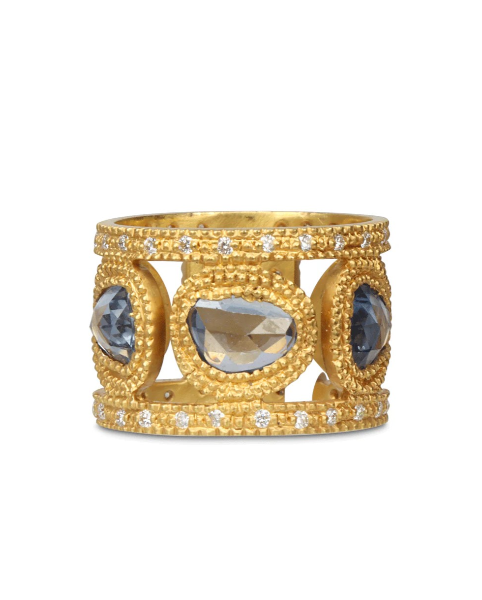 Blue Sapphire Cage Ring