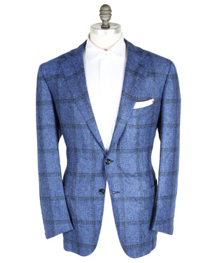 Blue Windowpane Cashmere Sportcoat