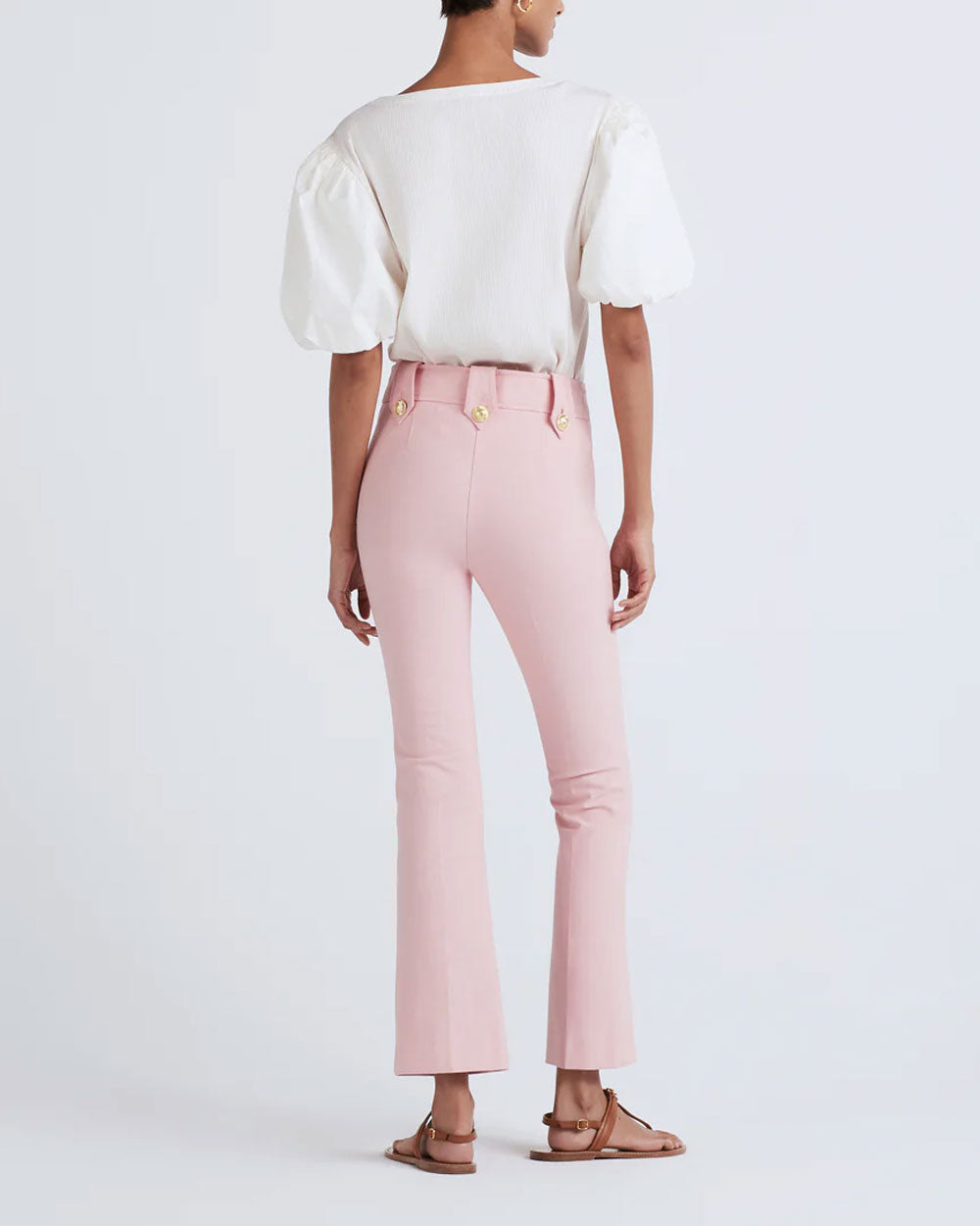 Mellow Pink Robertson Crop Flare Trouser