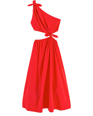Red Midi Knot Dress